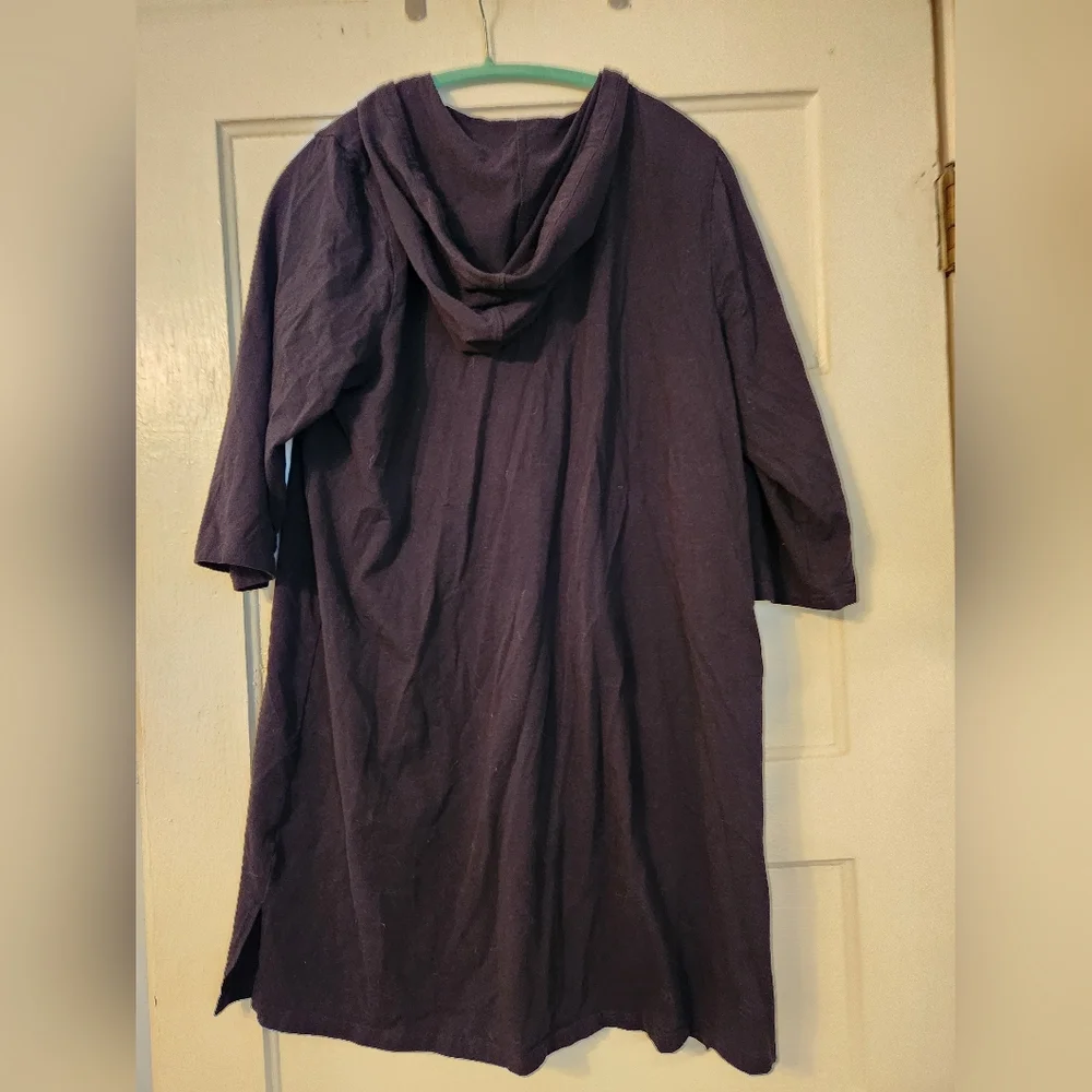 D&Co. Beach Black Zip Up Coverup, Tunic, Hoodie, Sz L, EUC Pockets Pool Summer